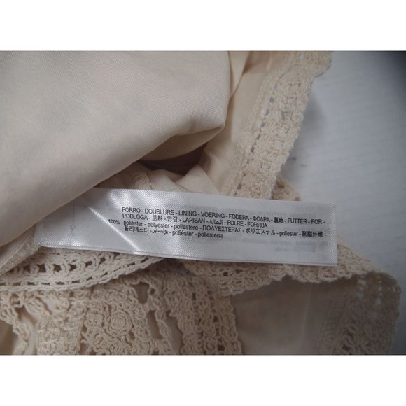 ZARA Womens CROCHET Romper M PLAYSUIT LACE MACRAME CREAM ECRU Tank Sleeveless - Picture 8 of 8